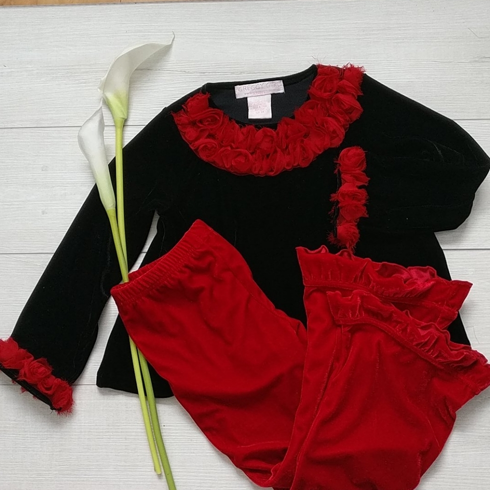 *💖2 pc set  red and black outfit